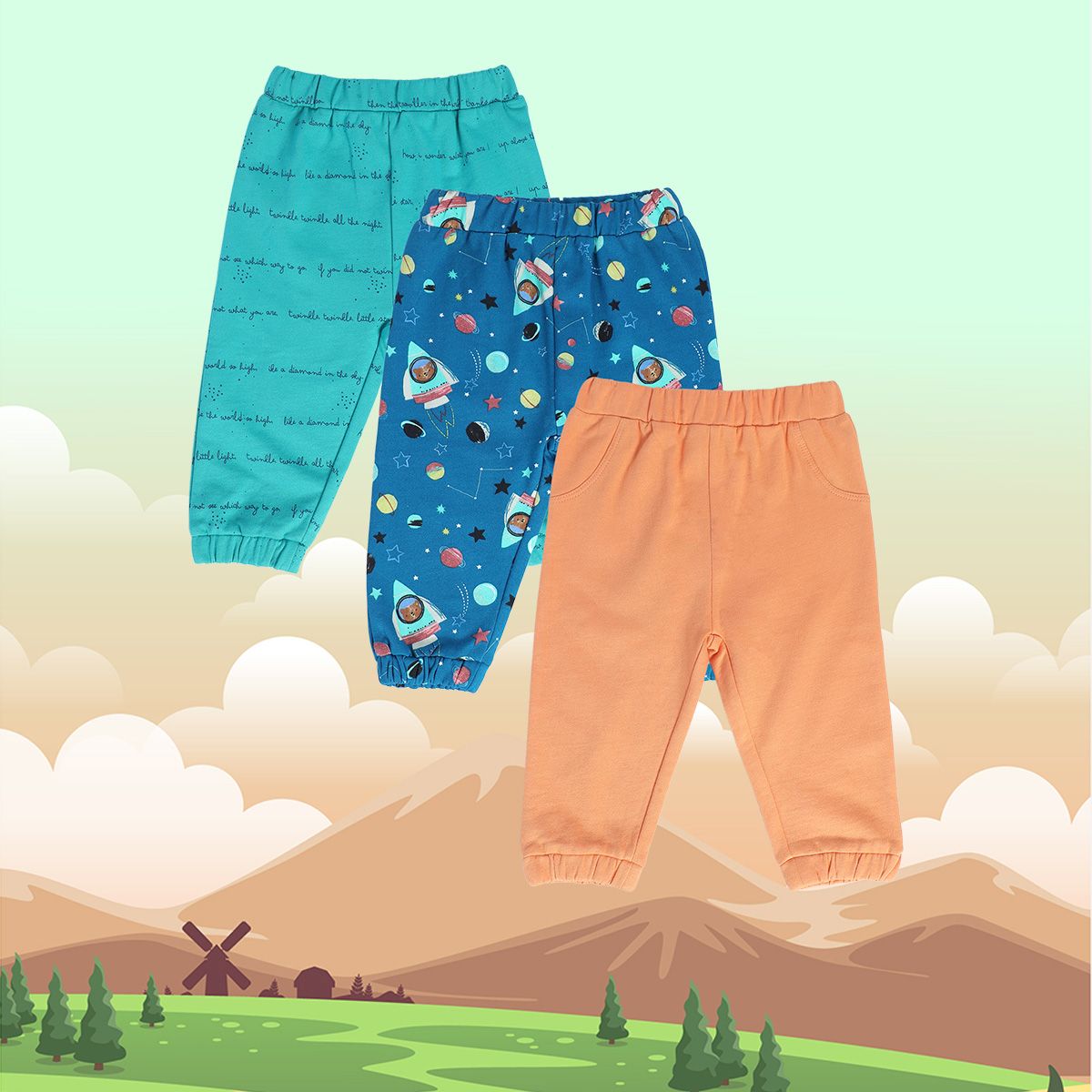 Boys Multicolor Pack Of 3 Knit Bottom