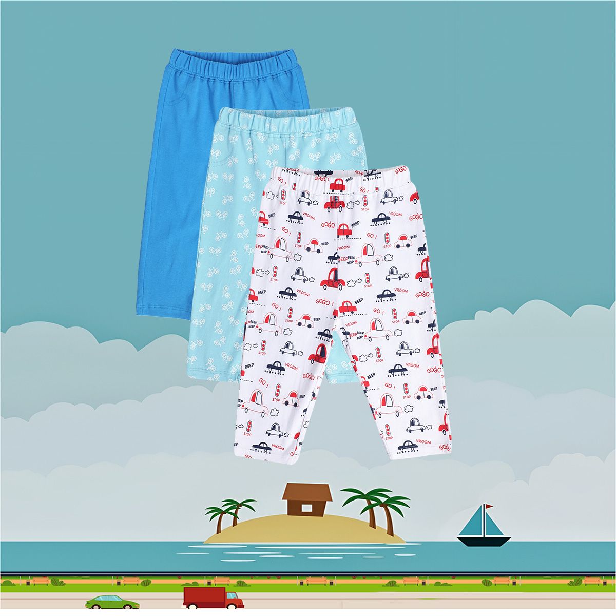 Boys Multicolor Pack Of 3 Knit Bottom