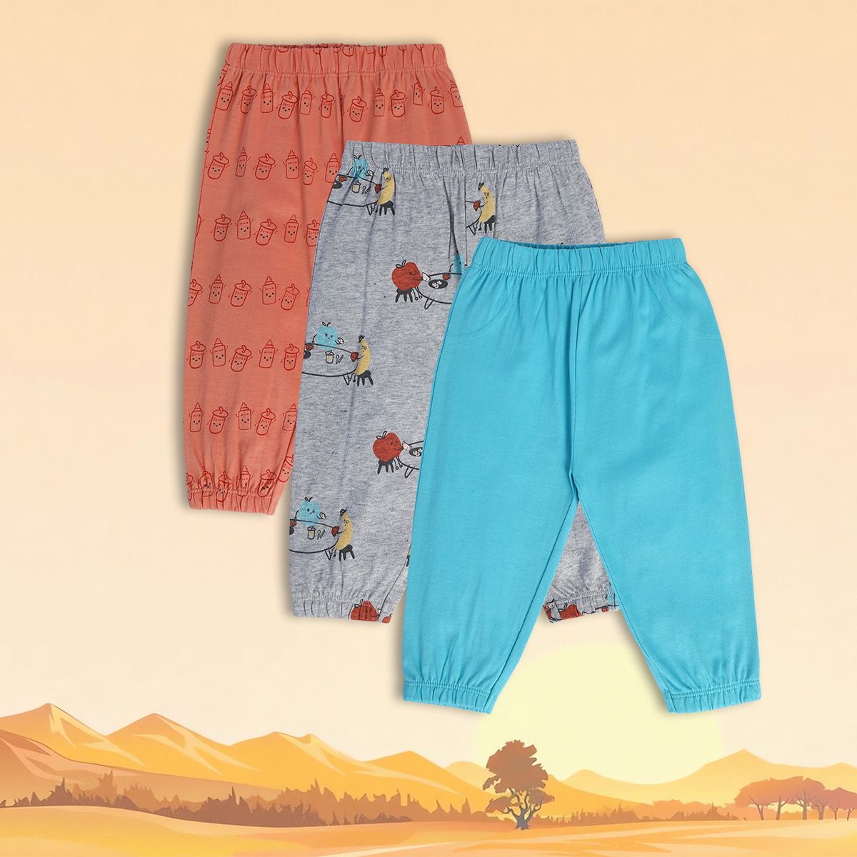 Boys Multicolor Pack Of 3 Knit Bottom