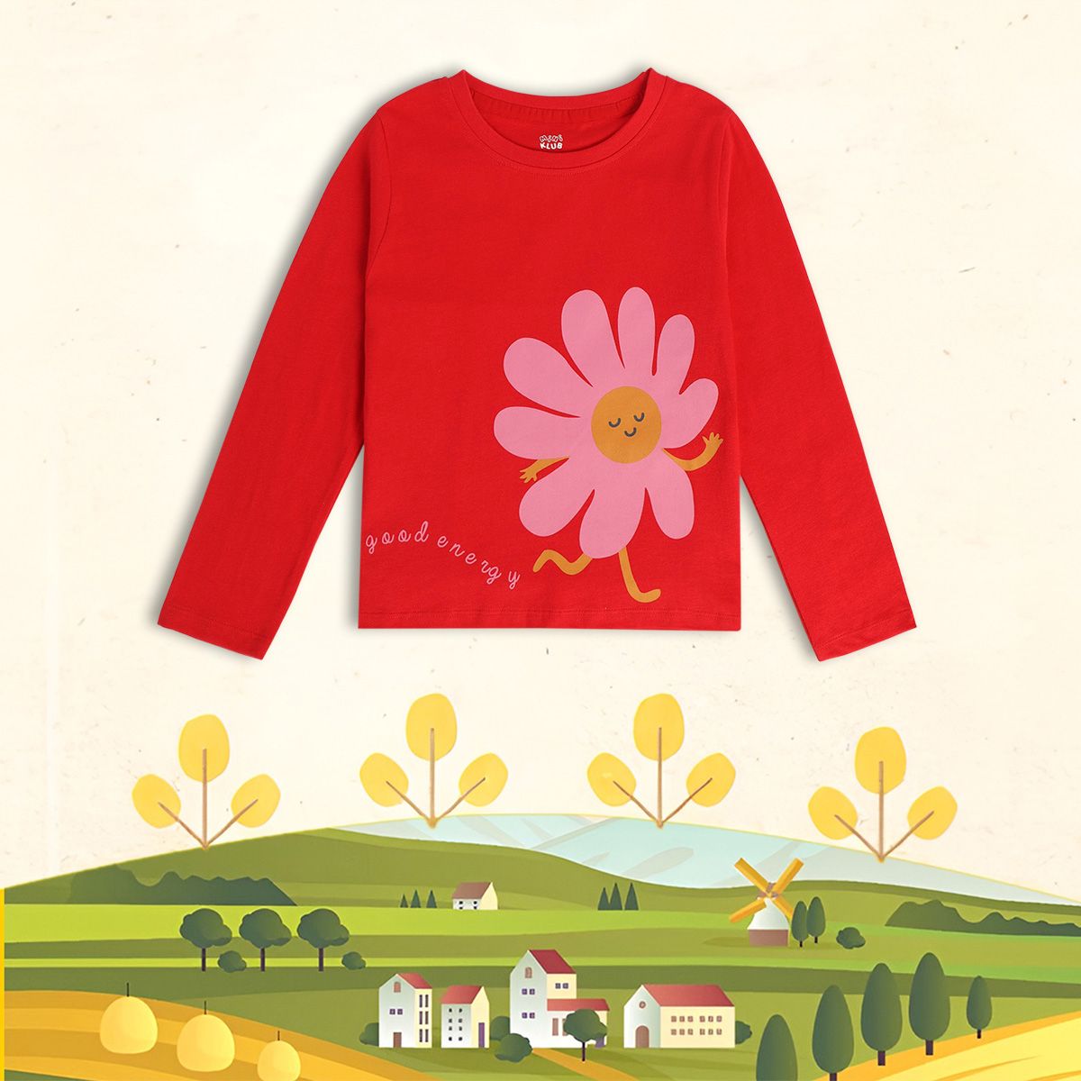 Girls Red Knit Top