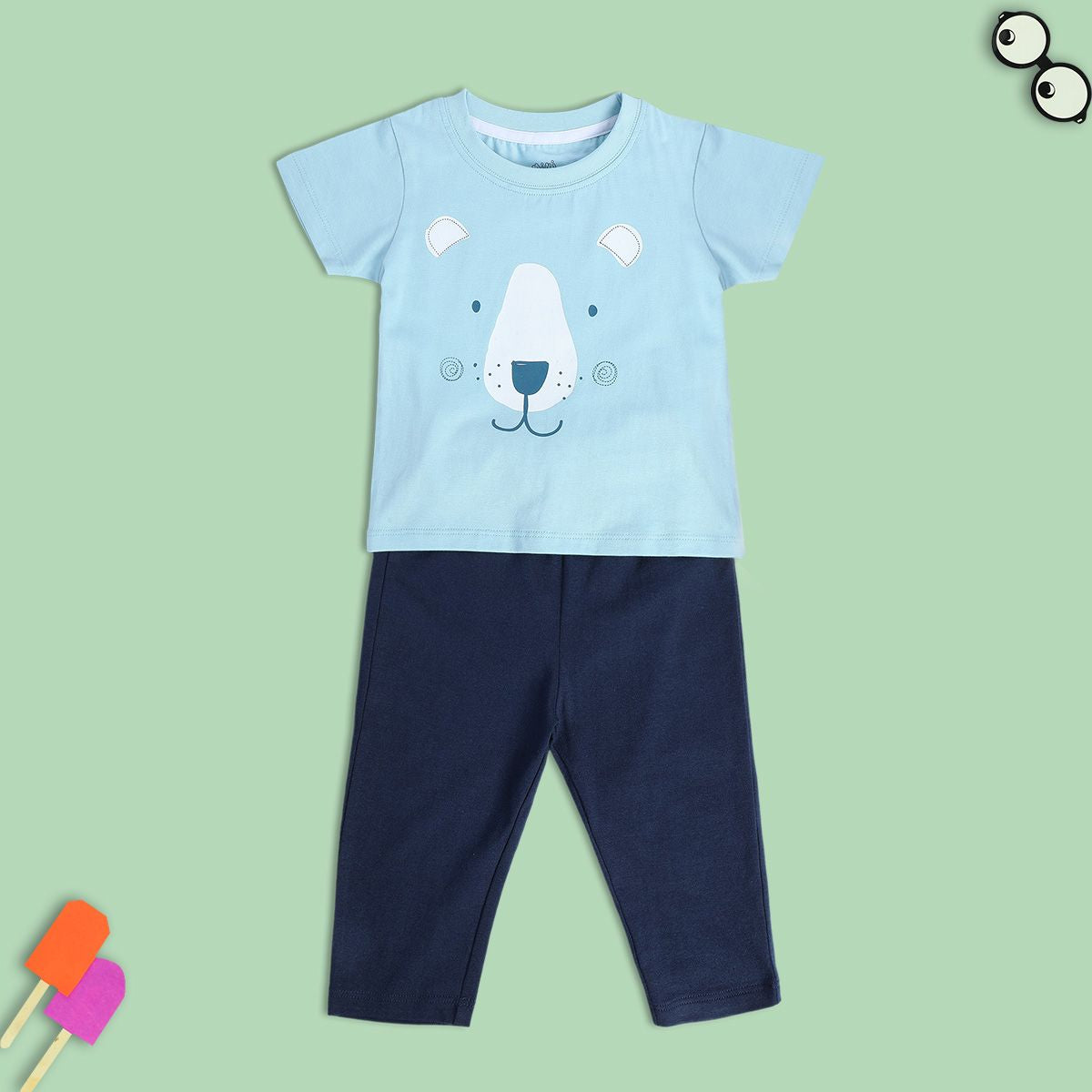 Boys Multicolor Pack Of 2 Top And Bottom