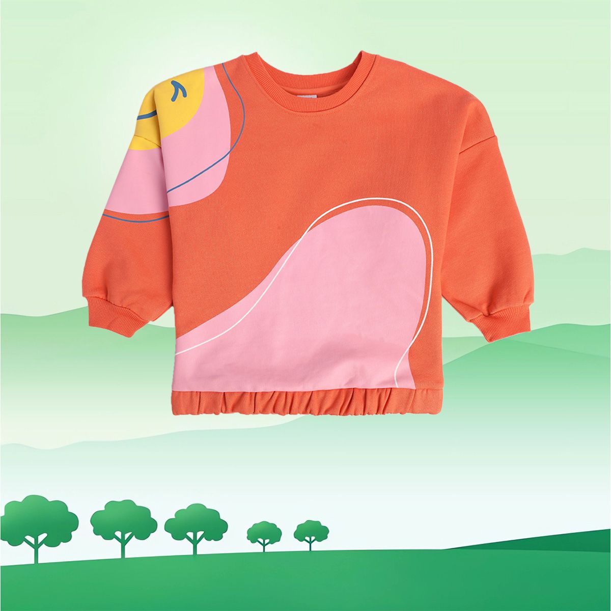 Girls Orange Sweat Shirt