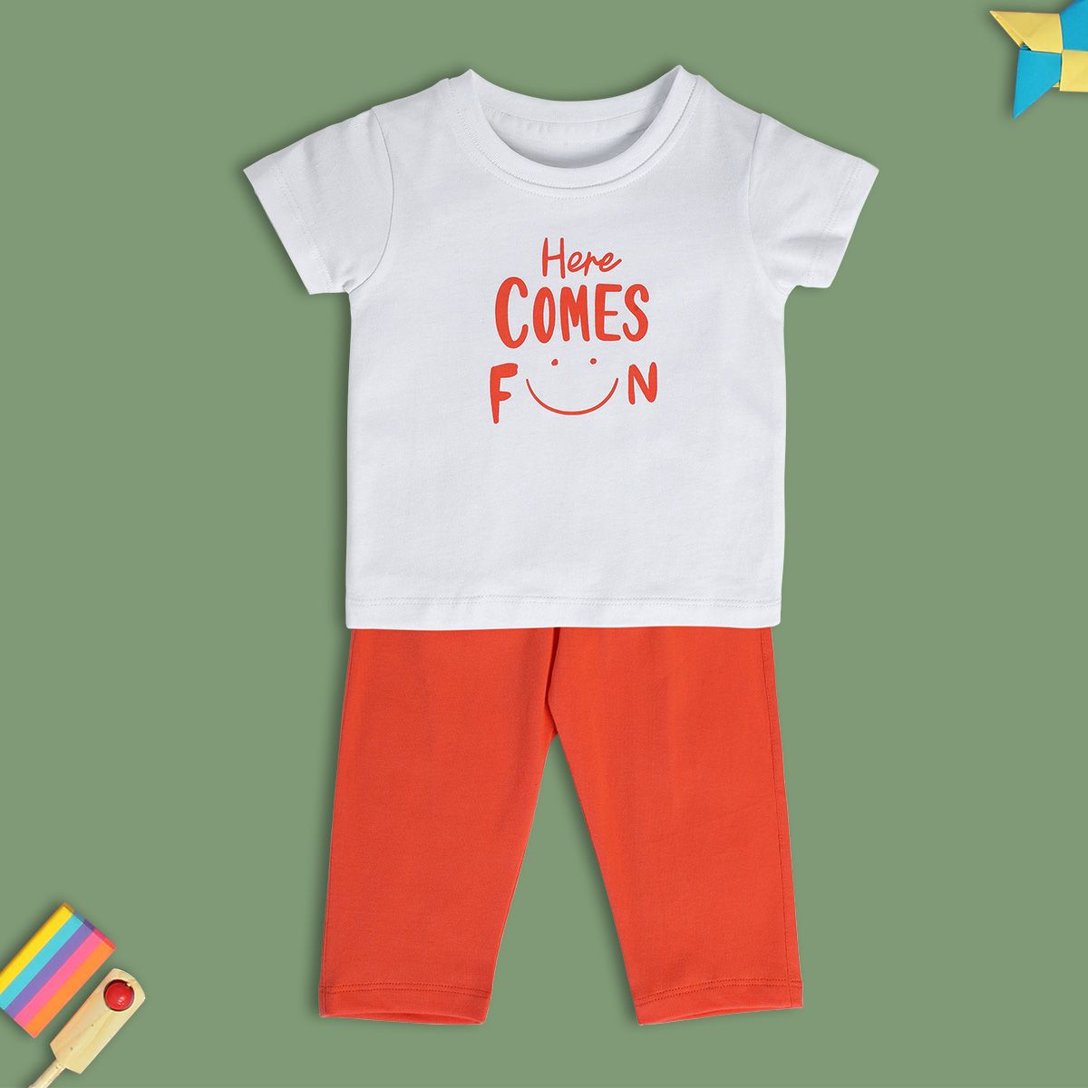 Boys Multicolor Pack Of 2 Top And Bottom