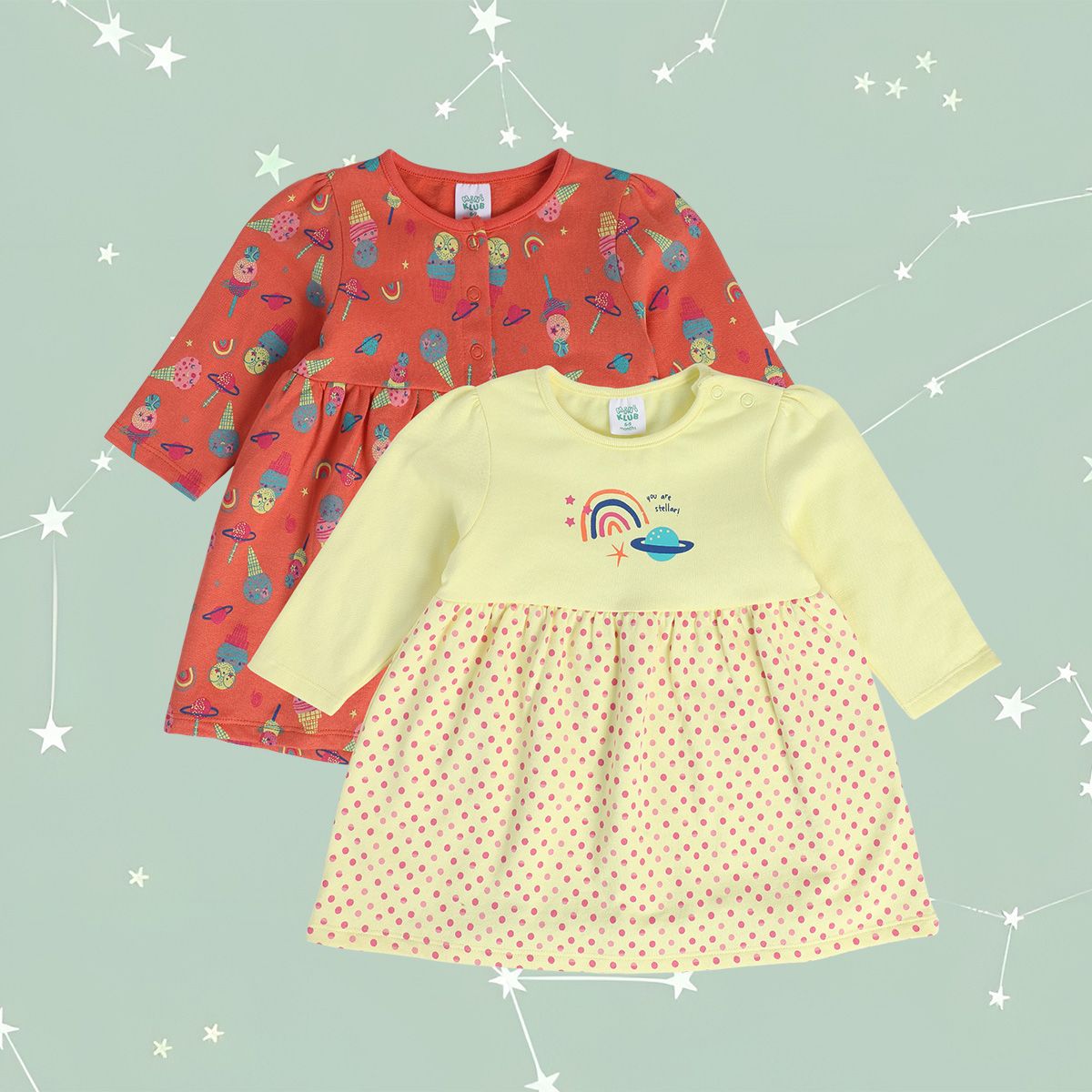 Girls Multicolor Pack Of 2 Dress