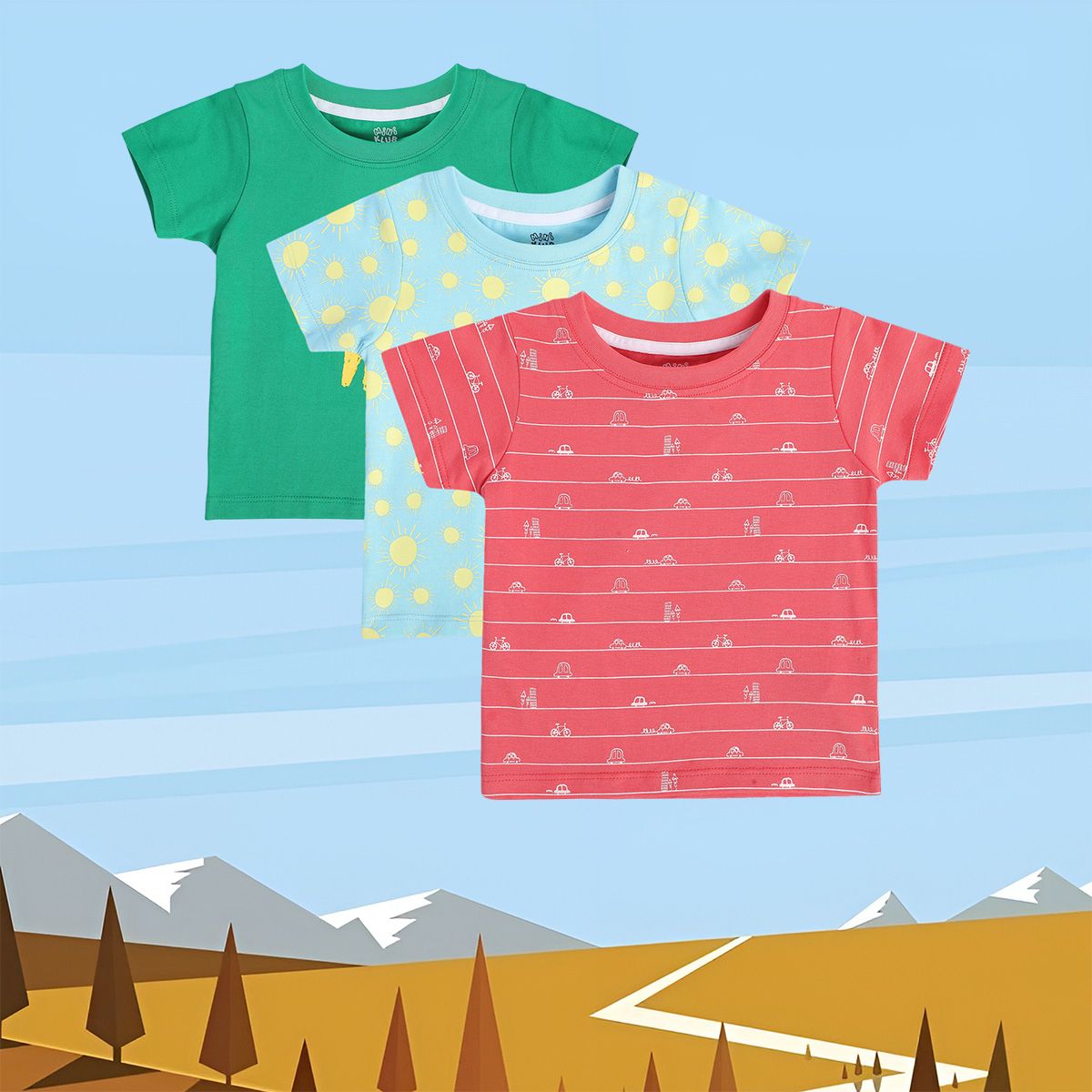 Boys Multicolor Pack Of 3 T-Shirt