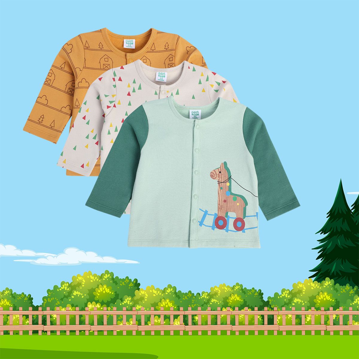 Boys Multicolor Pack Of 3 Front Open Vest