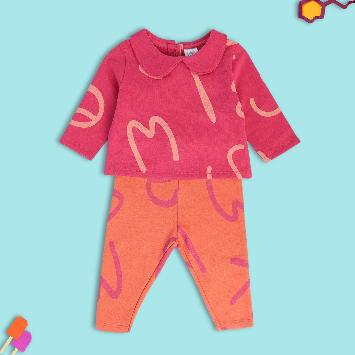 Girls Multicolor Pack Of 2 Top And Bottom