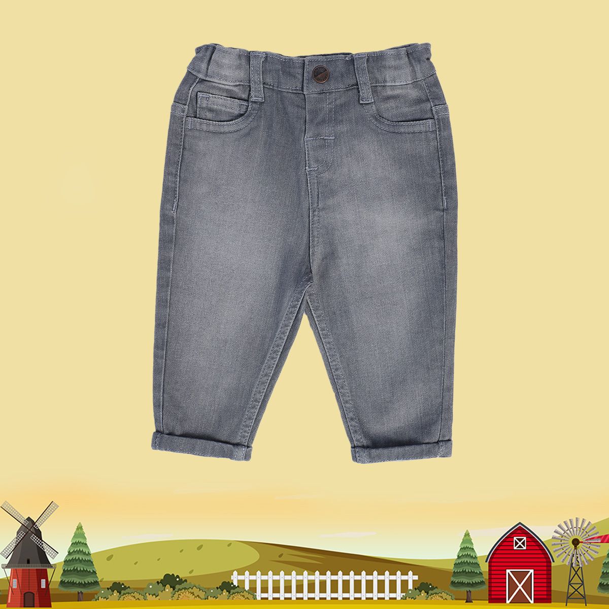 Boys Grey Pack Of 1 Denim Pant