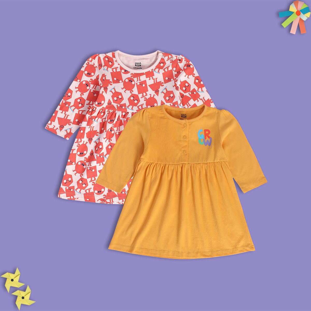 Girls Multicolor Pack Of 2 Dress