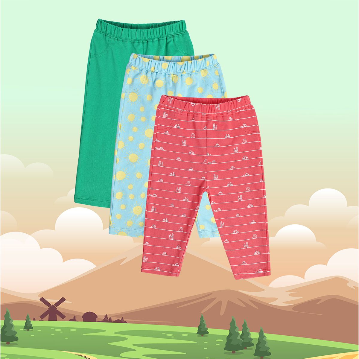 Boys Multicolor Pack Of 3 Knit Bottom