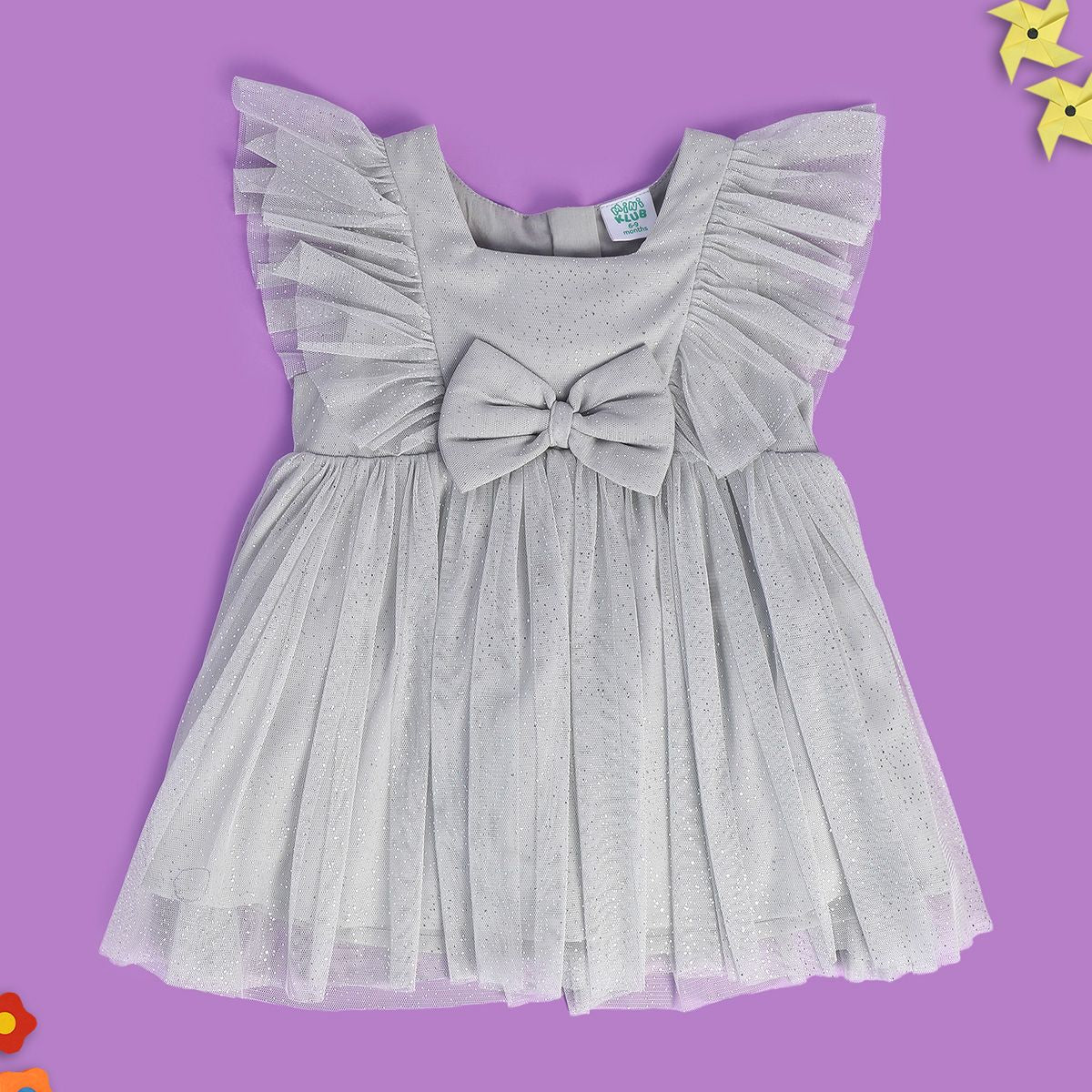 Girls Grey Pack Of 1 Dress