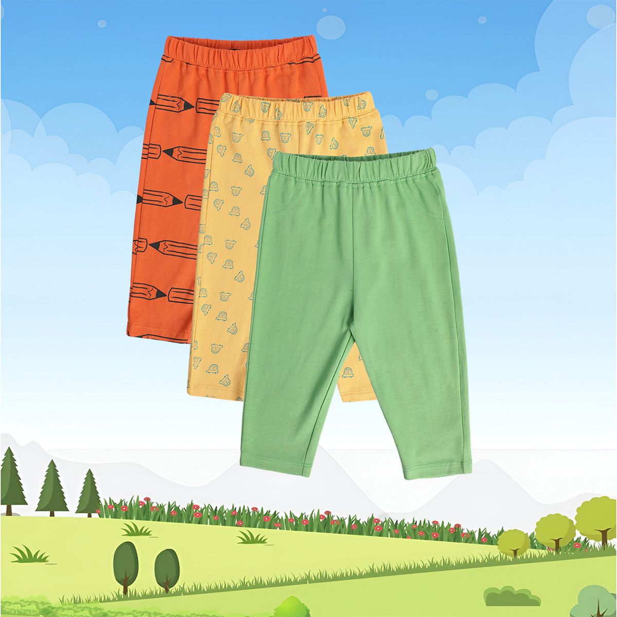 Boys Multicolor Pack Of 3 Knit Bottom