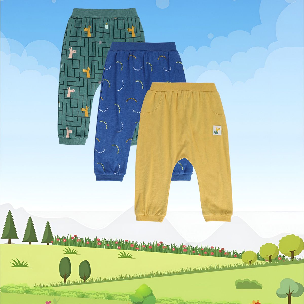 Boys Multicolor Pack Of 3 Knit Bottom
