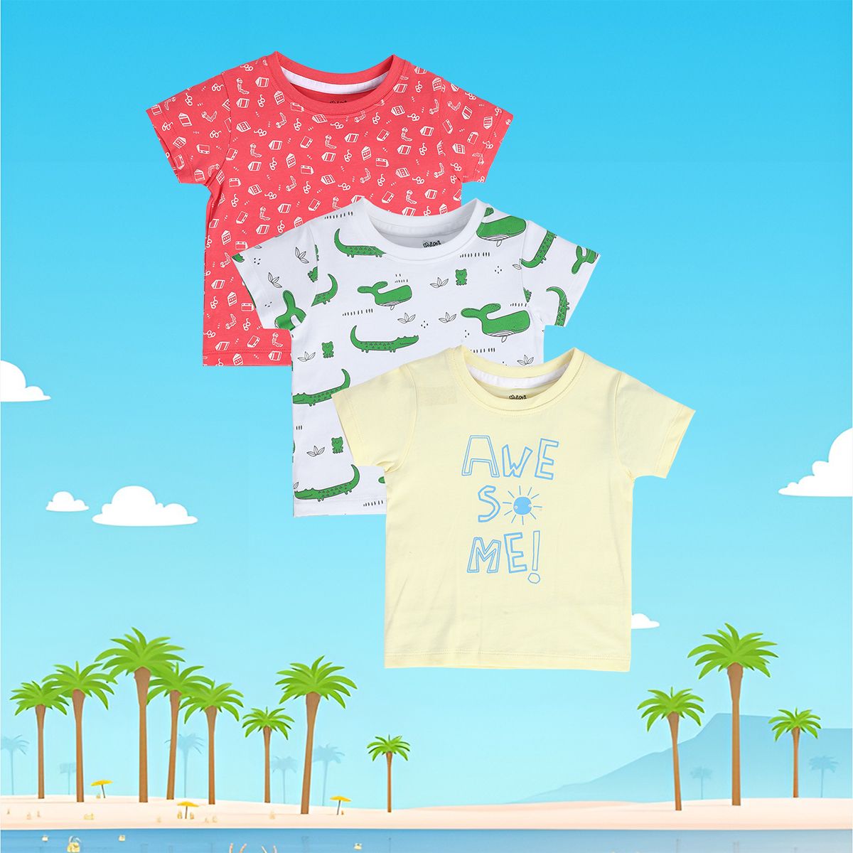 Boys Multicolor Pack Of 3 T-Shirt