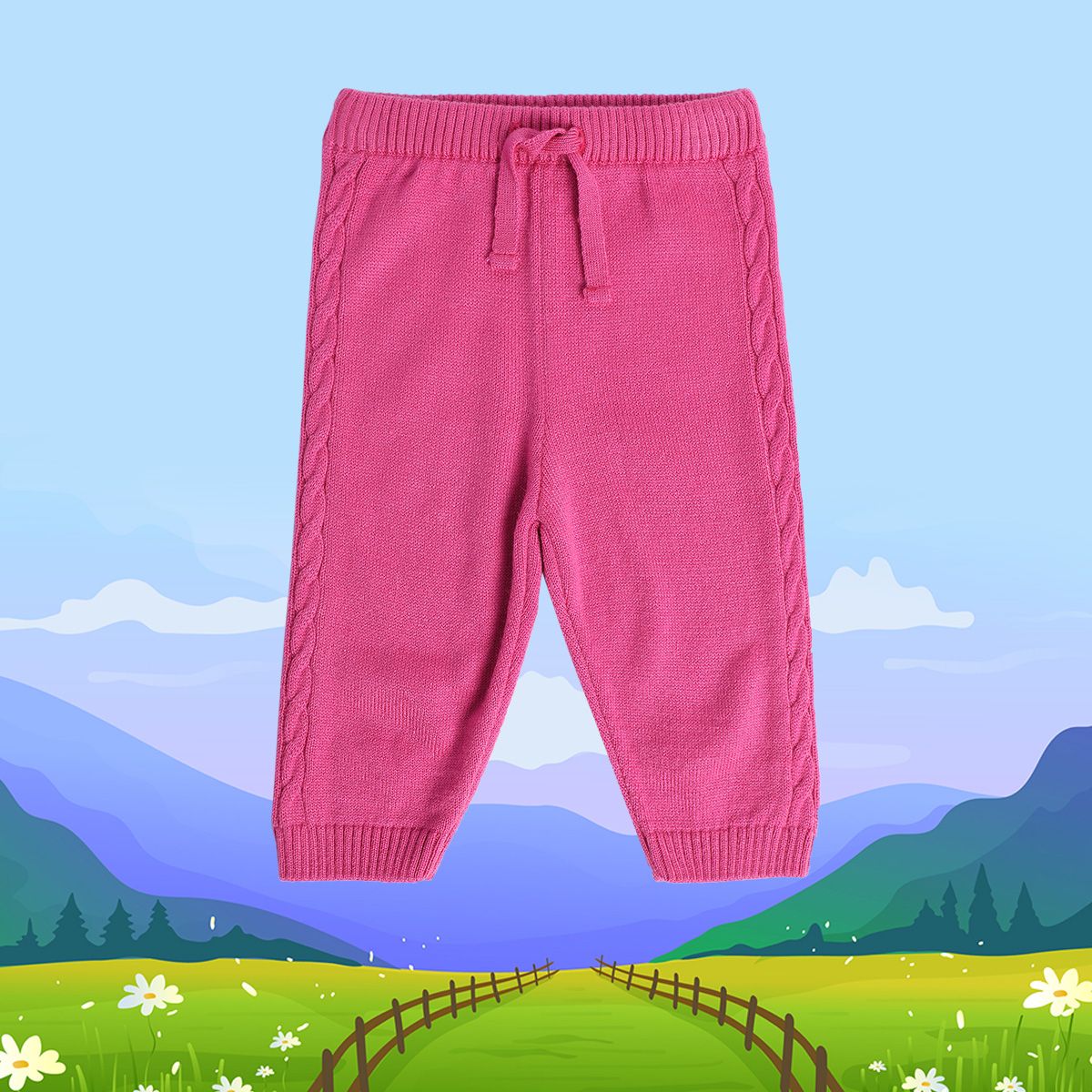Girls Pink Pack Of 1 Knit Bottom