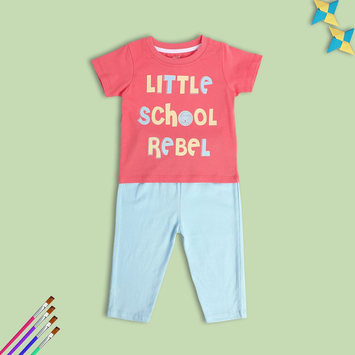 Boys Multicolor Pack Of 2 Top And Bottom