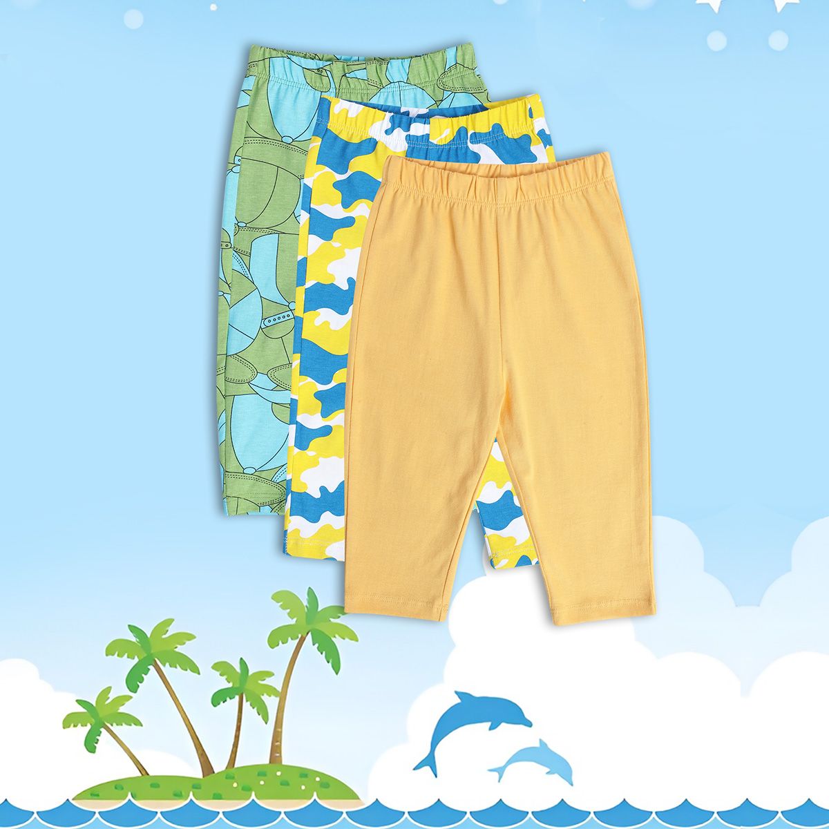 Boys Multicolor Pack Of 3 Knit Bottom