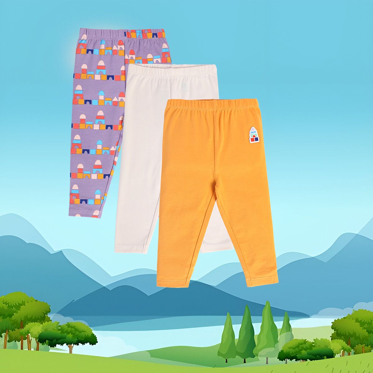 Girls Multicolor Pack Of 3 Legging