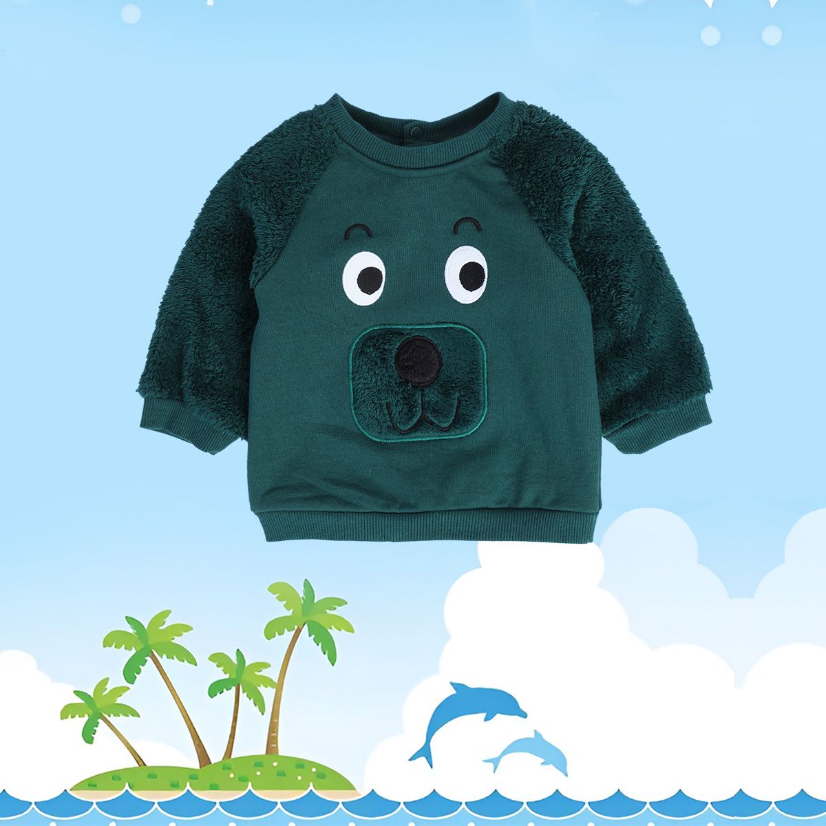 Boys Green Pack Of 1 Sweat Shirt
