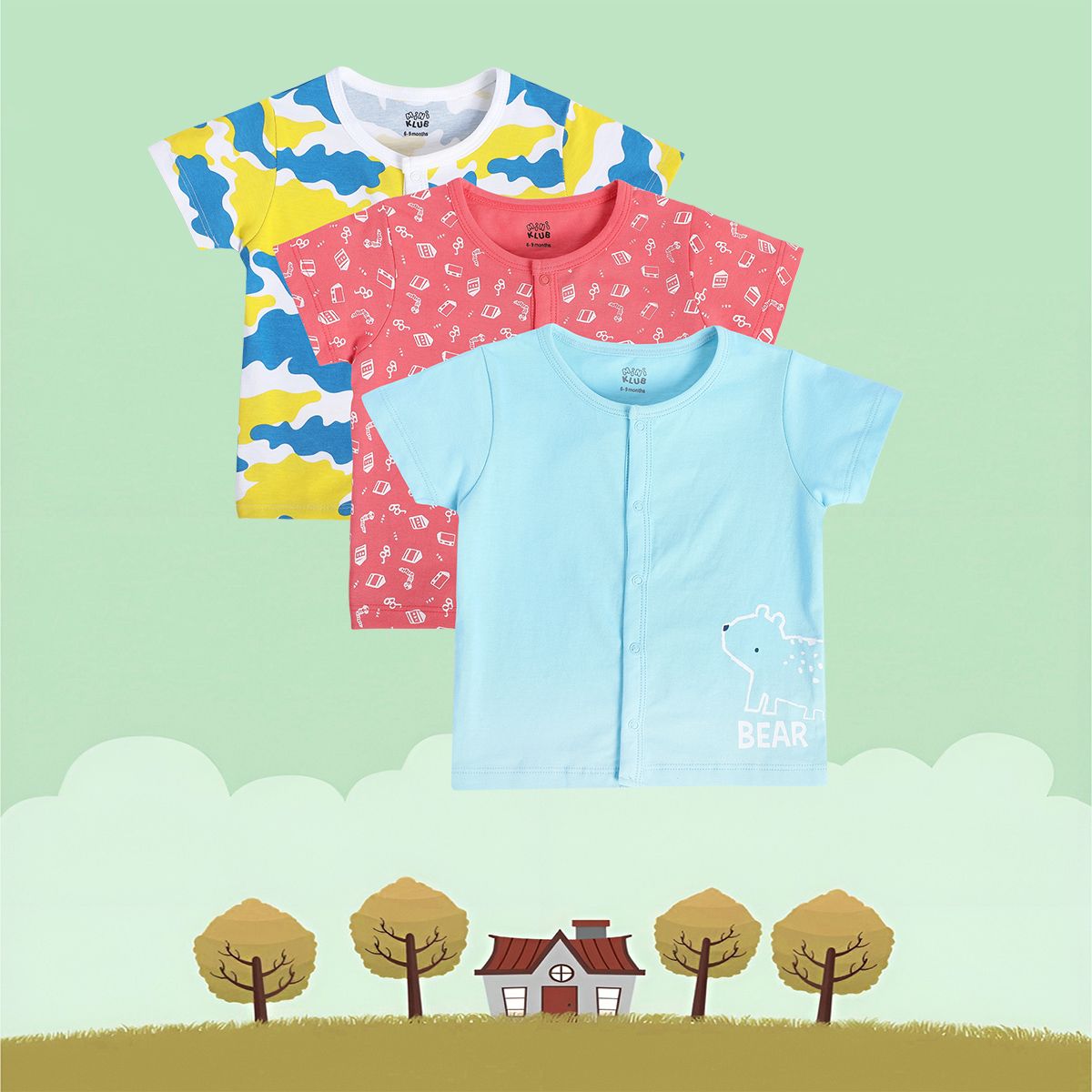 Boys Multicolor Pack Of 3 Front Open Vest