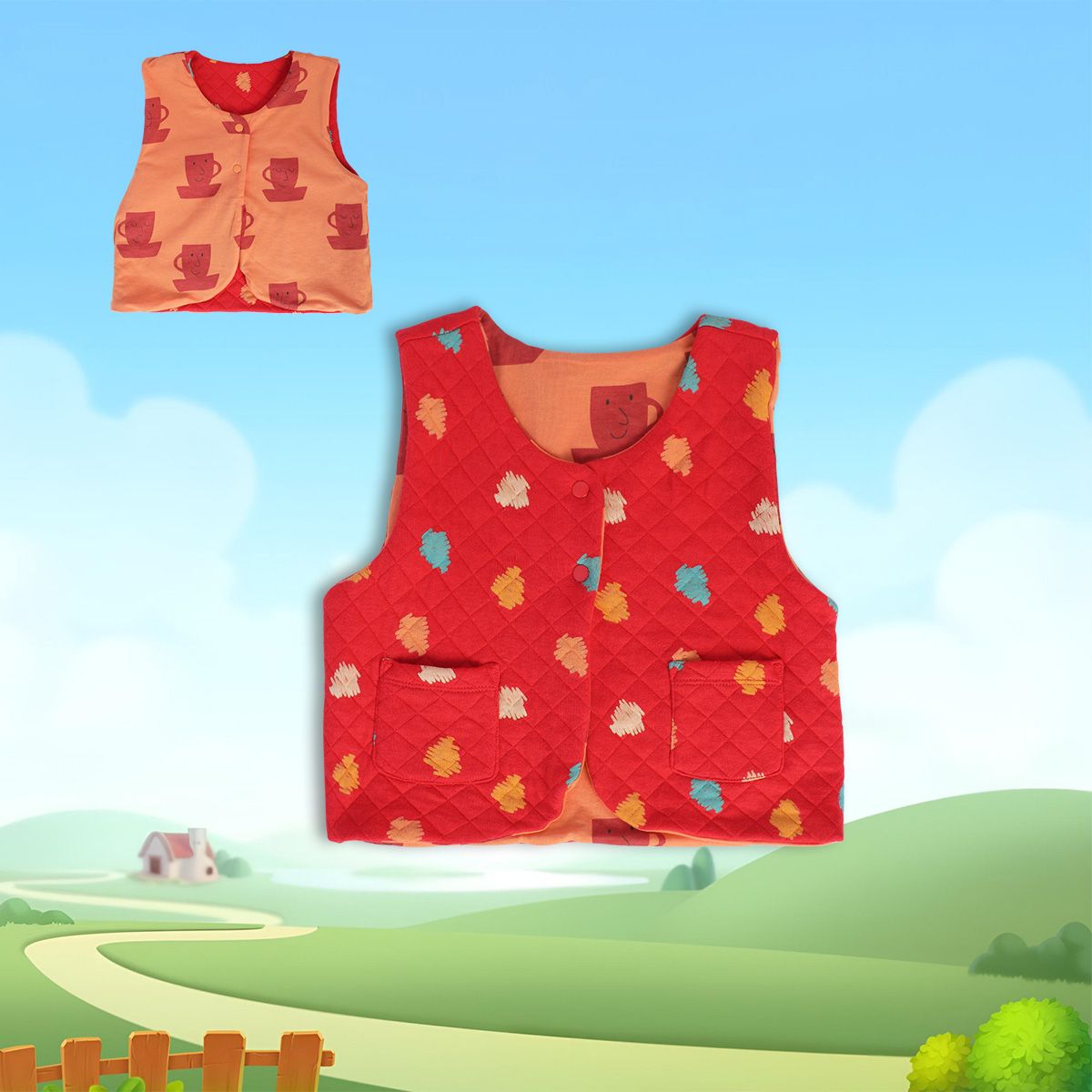 Girls Orange Gillet
