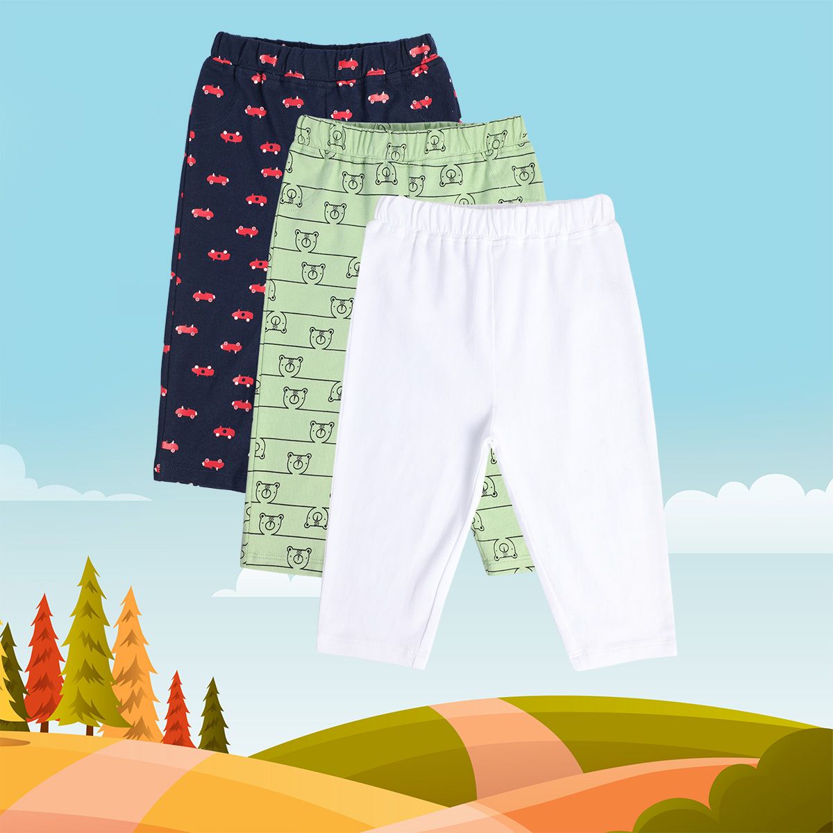 Boys Multicolor Pack Of 3 Knit Bottom