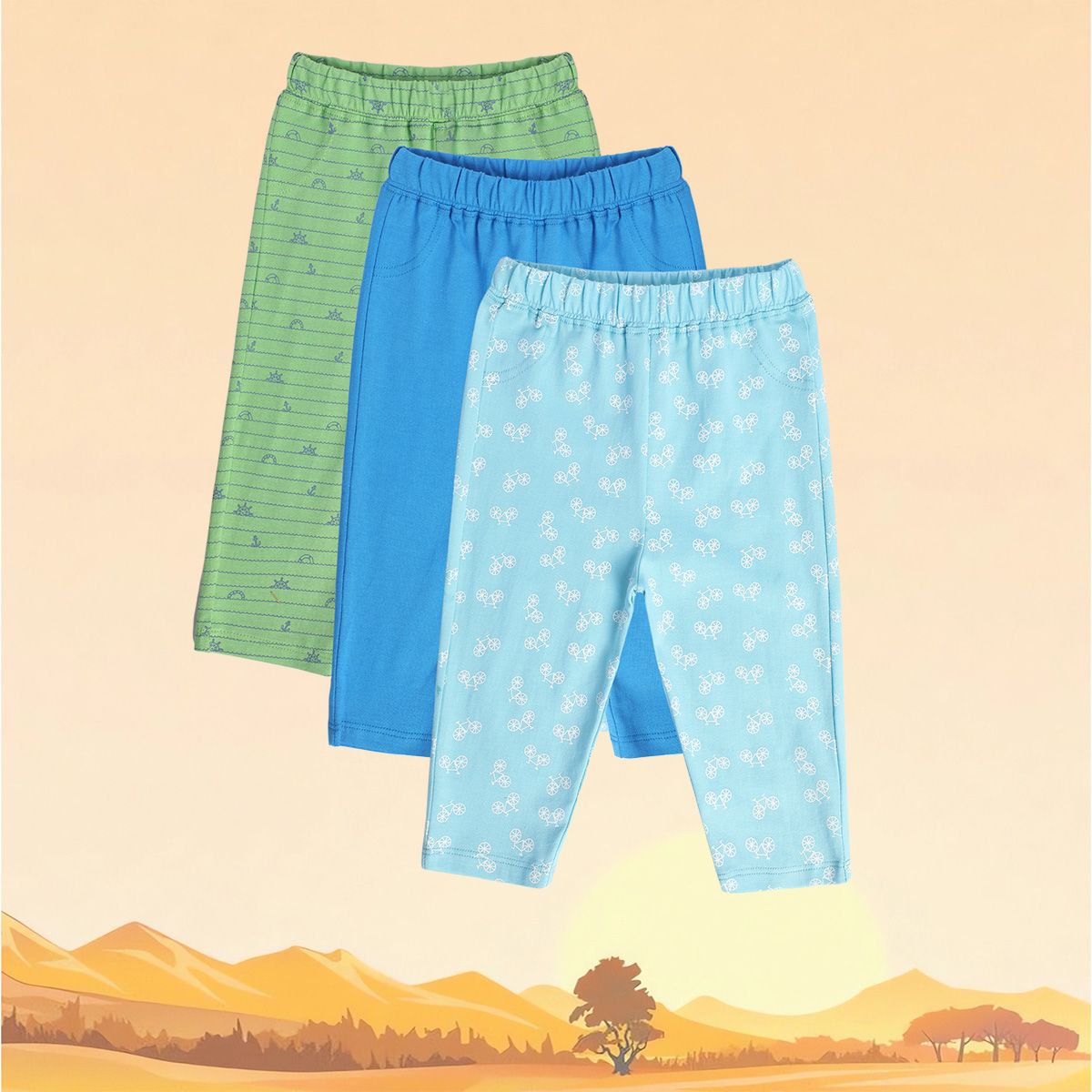 Boys Multicolor Pack Of 3 Knit Bottom