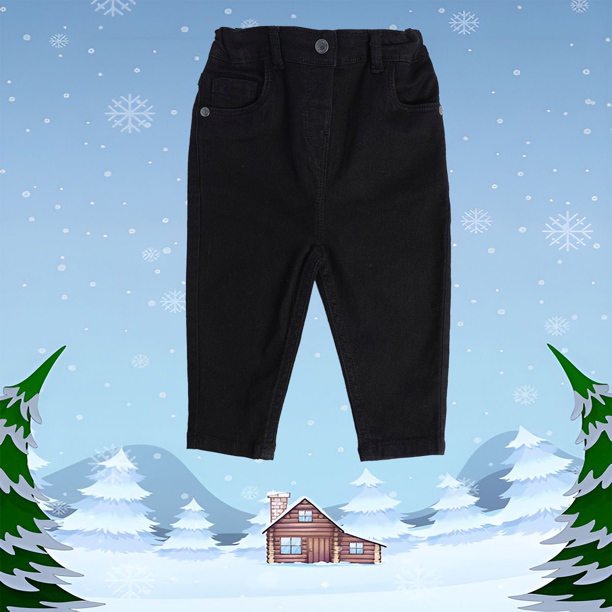 Girls Black Pack Of 1 Denim Pant