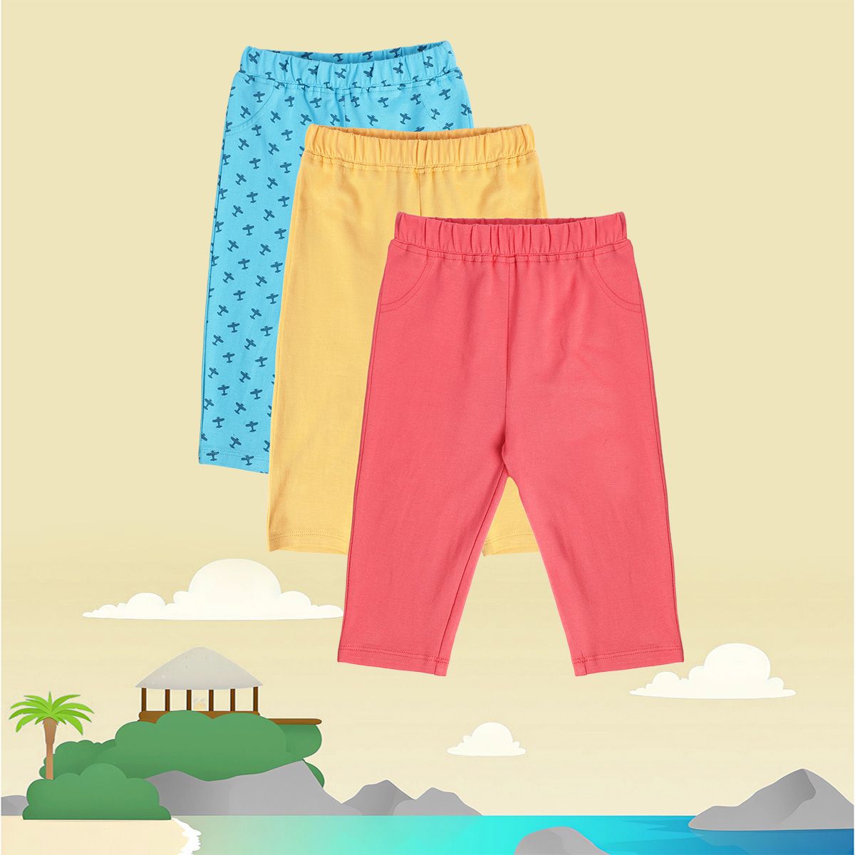 Boys Multicolor Pack Of 3 Knit Bottom