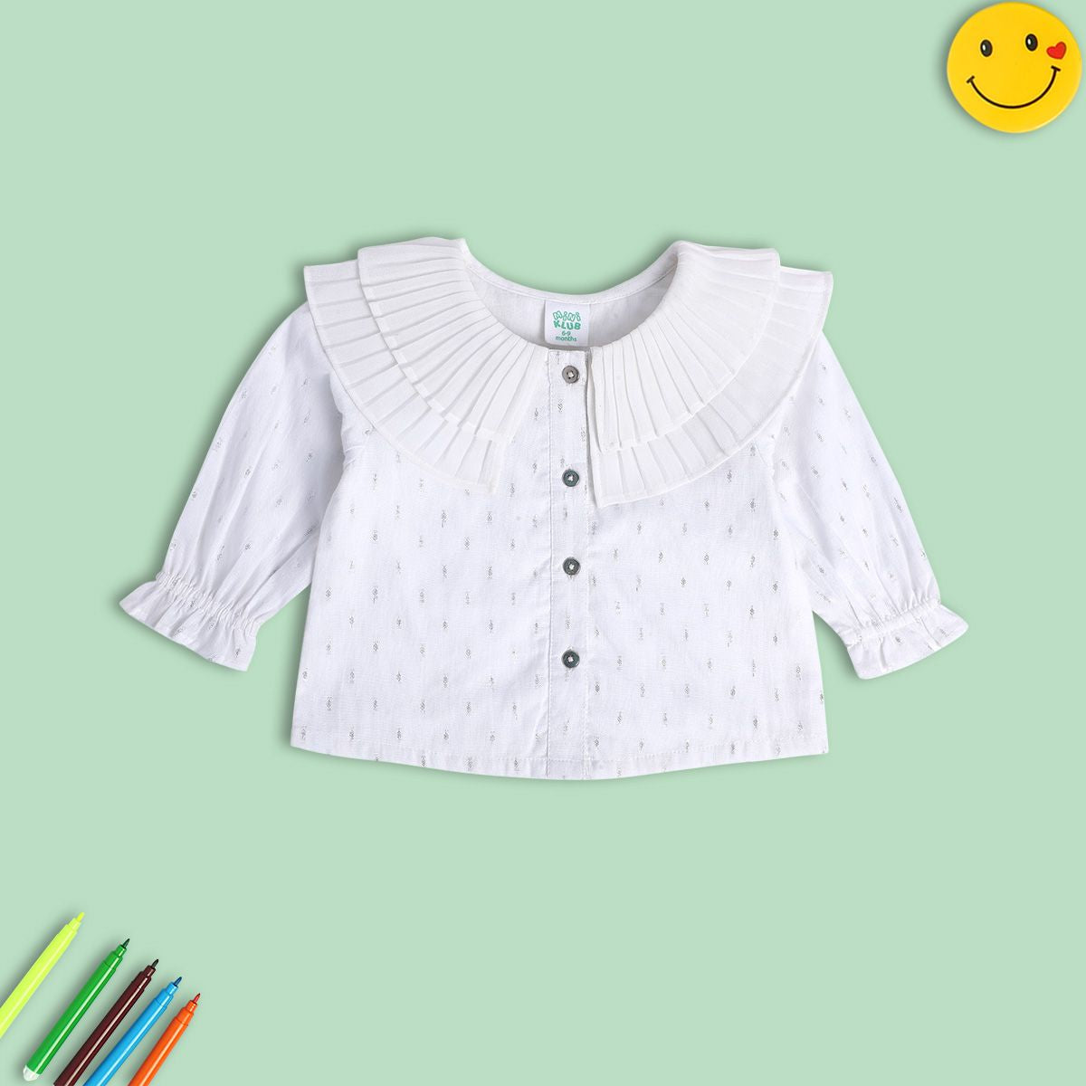 Girls White Pack Of 1 Woven Top