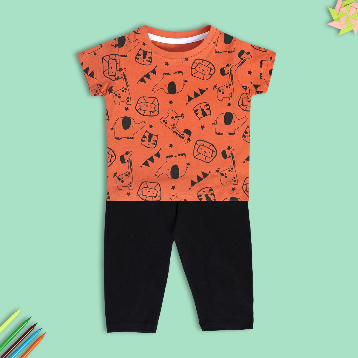 Boys Multicolor Pack Of 2 Top And Bottom