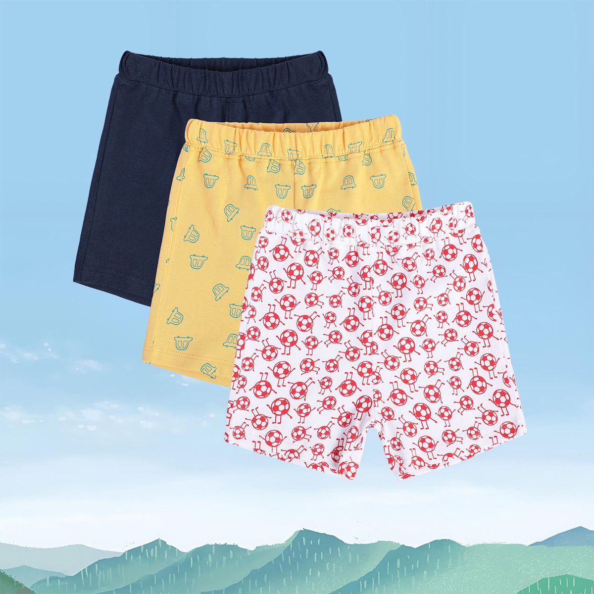 Boys Multicolor Pack Of 3 Shorts