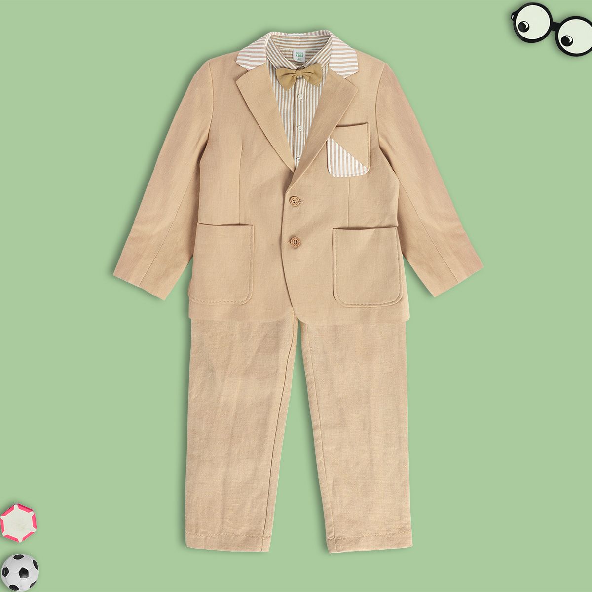 Boys Brown Pack Of 4 Coordinate Set