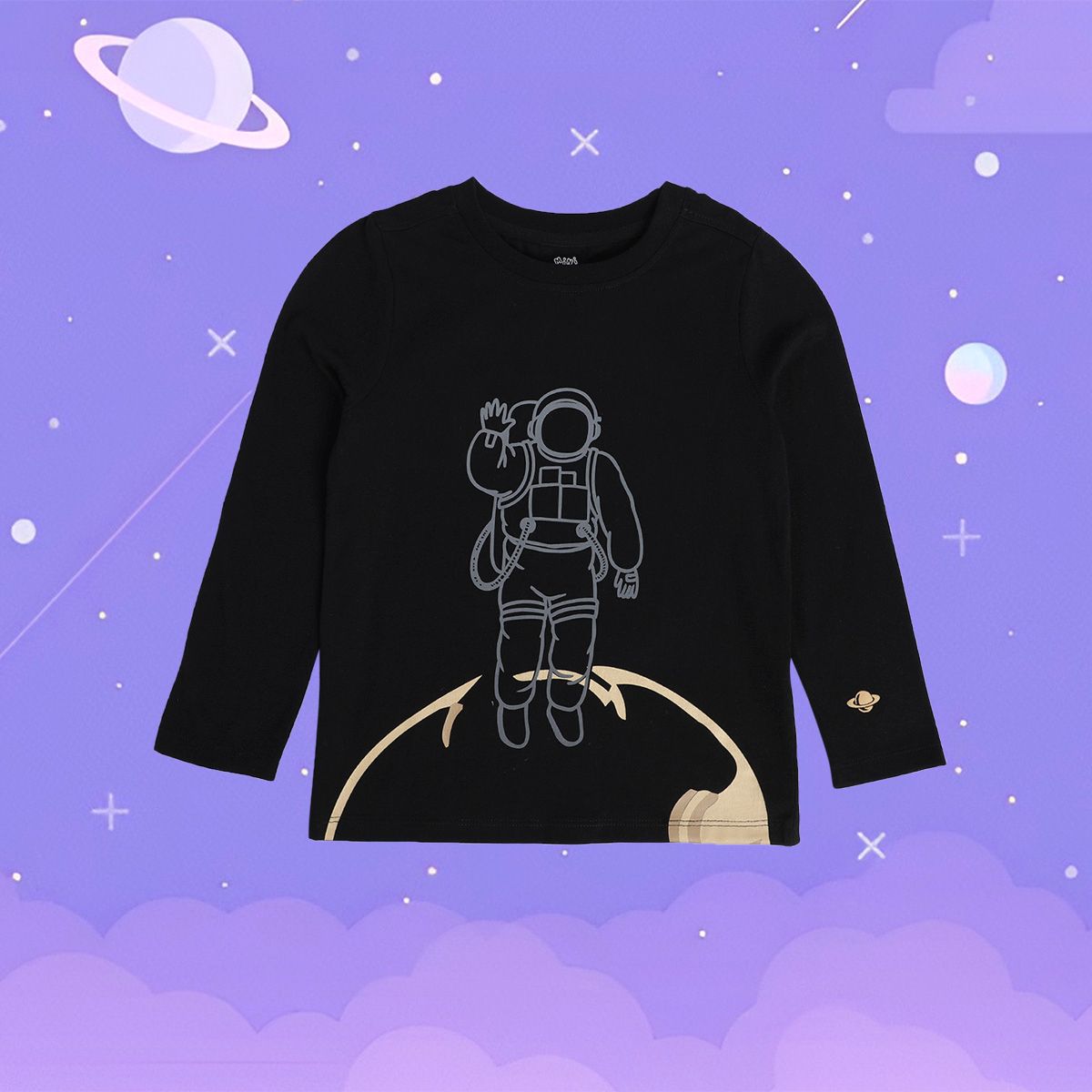 Boys Black Pack Of 1 T-Shirt