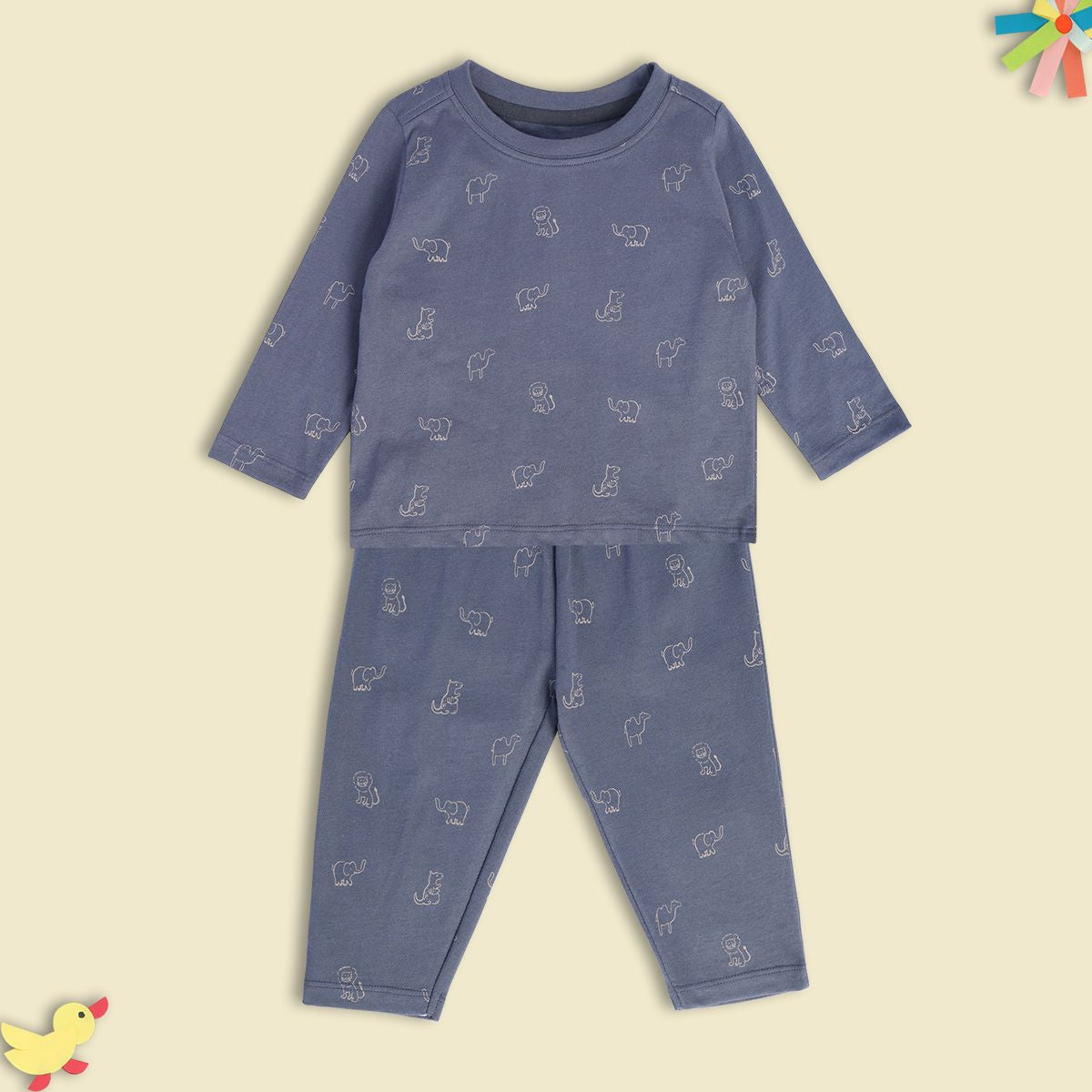 Boys Grey Pack Of 2 T-Shirt And Bottom