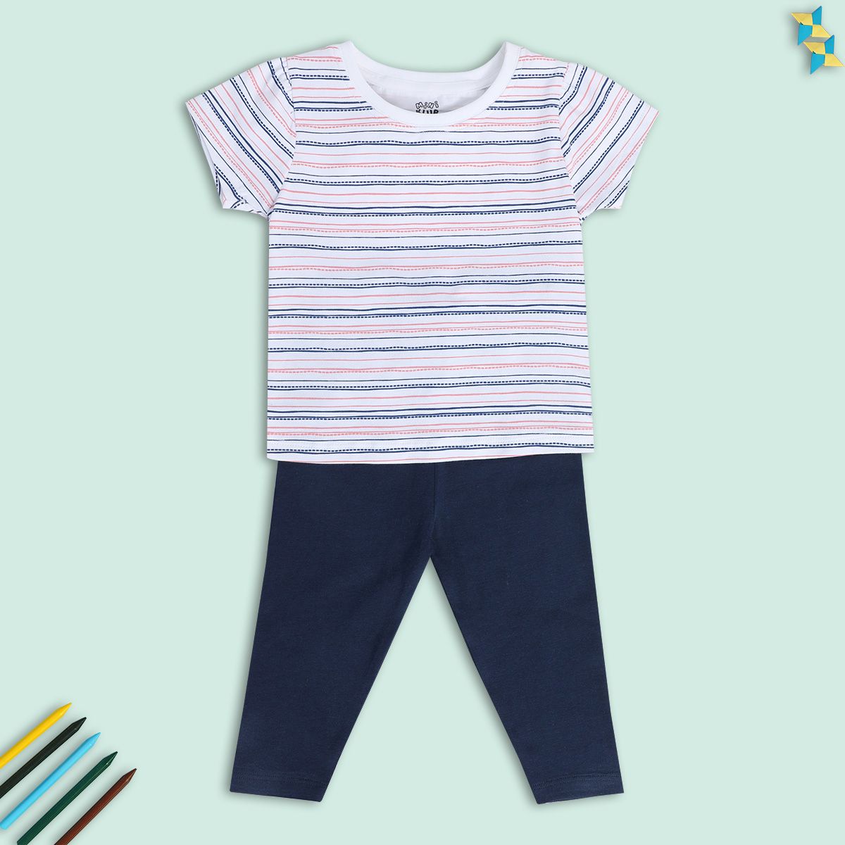 Girls Multicolor Pack Of 2 Top And Bottom