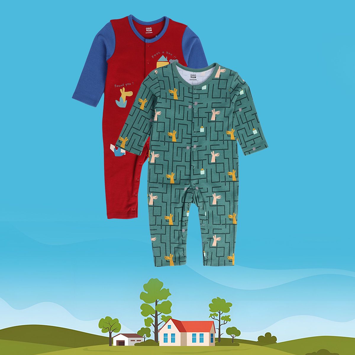 Boys Multicolor Pack Of 2 Romper