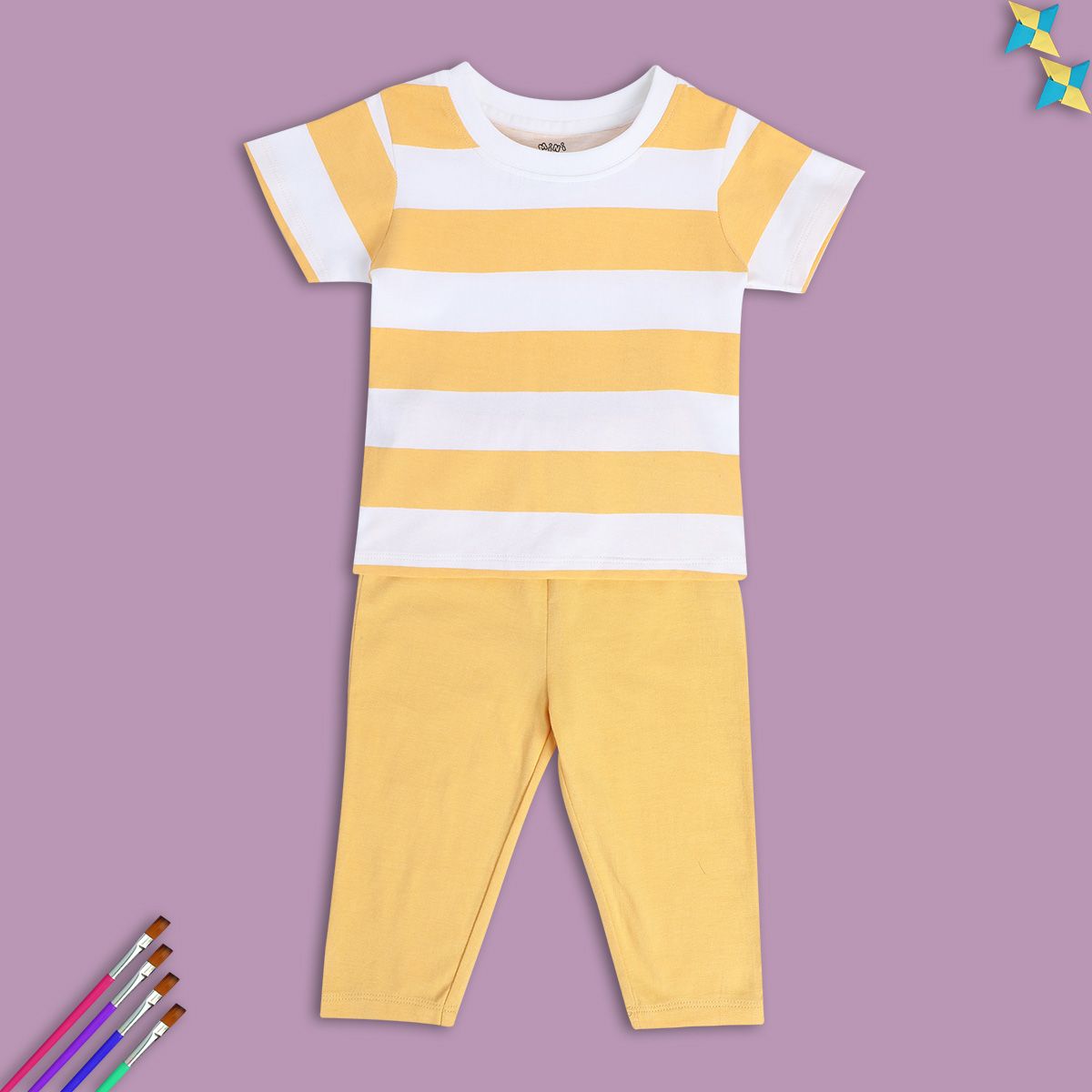 Boys Yellow Pack Of 2 Top And Bottom