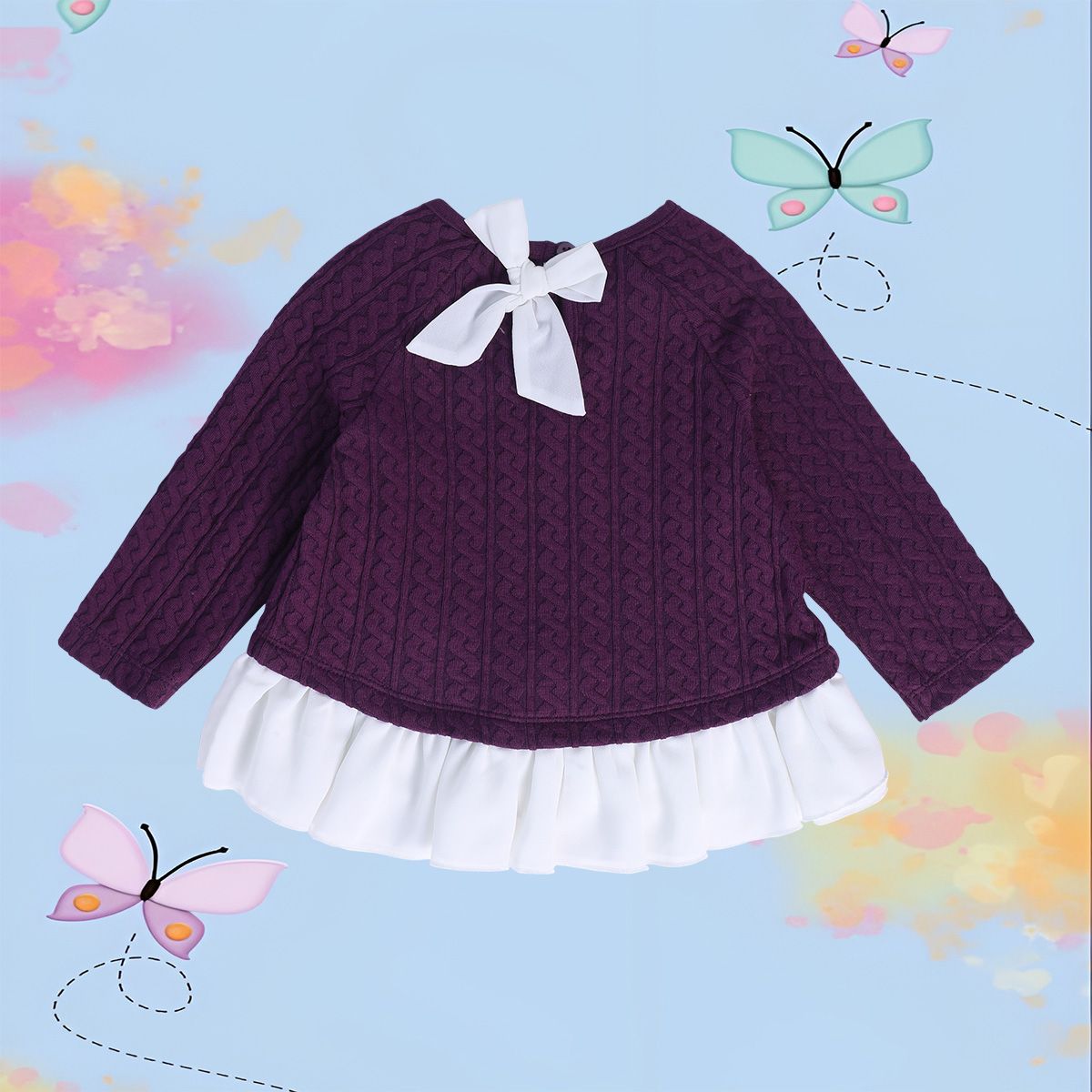 Girls Purple Pack Of 1 Knit Top