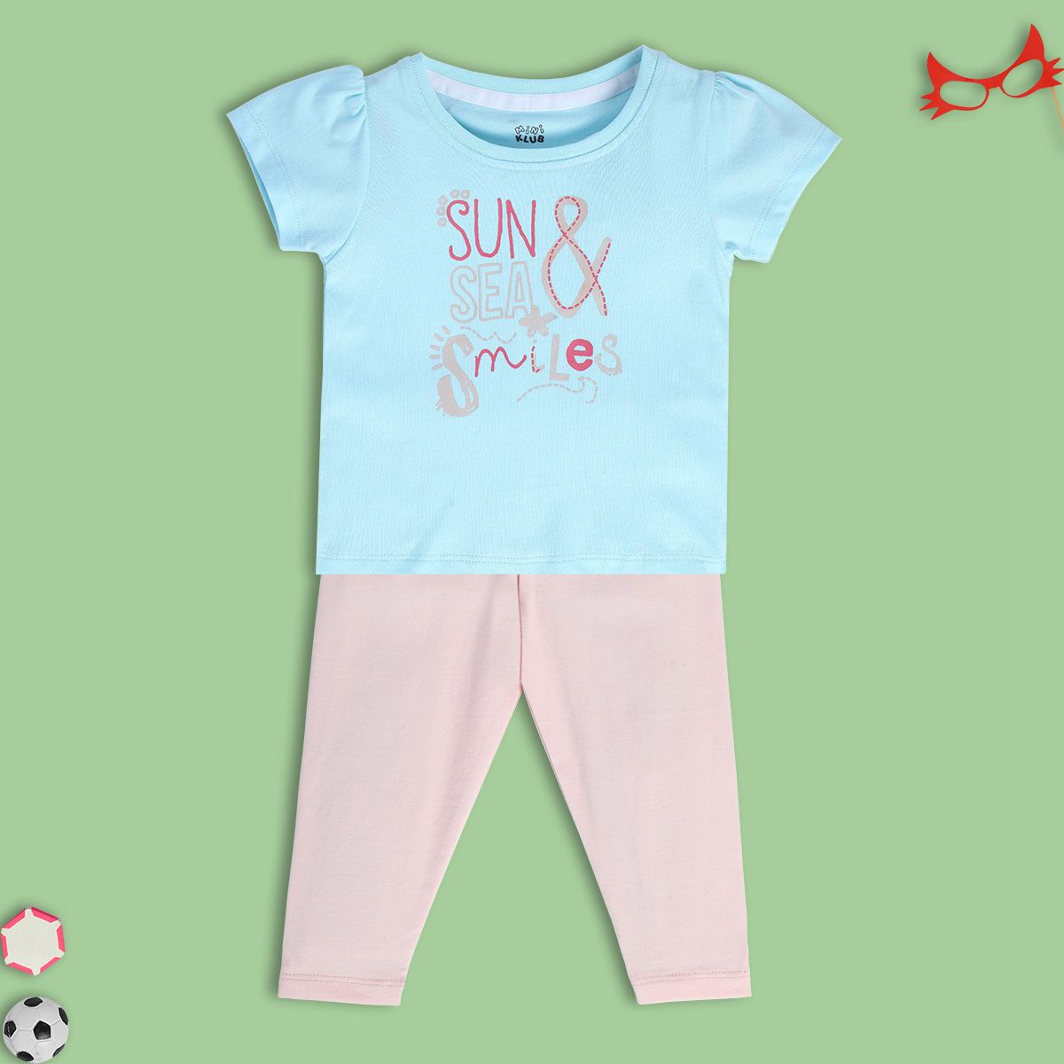 Girls Multicolor Pack Of 2 Top And Bottom
