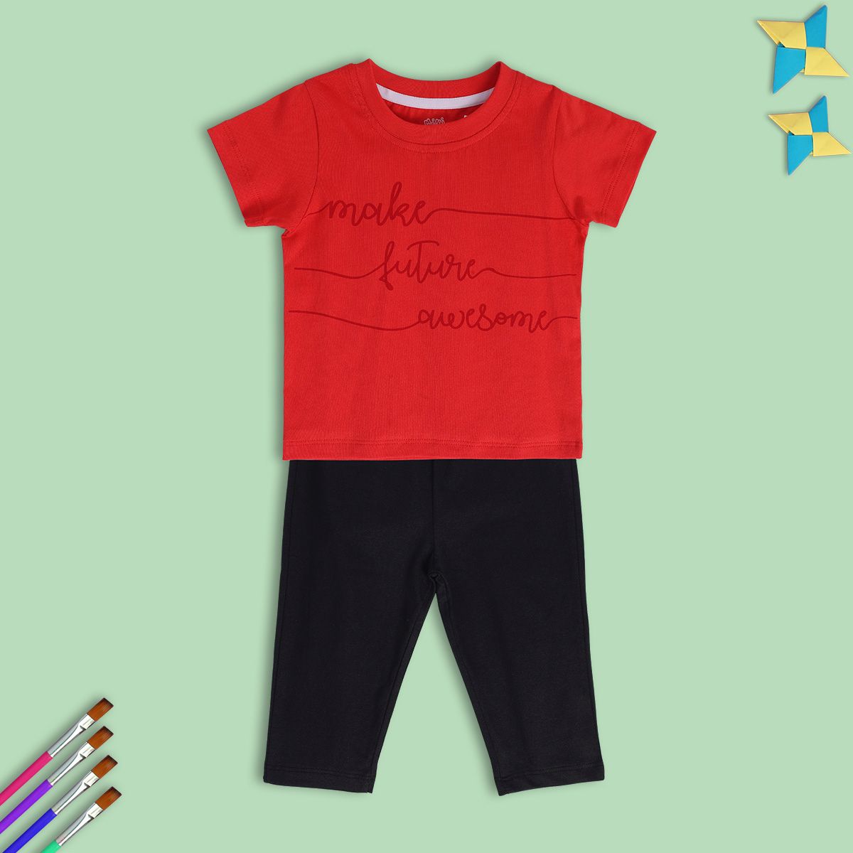 Boys Multicolor Pack Of 2 Top And Bottom