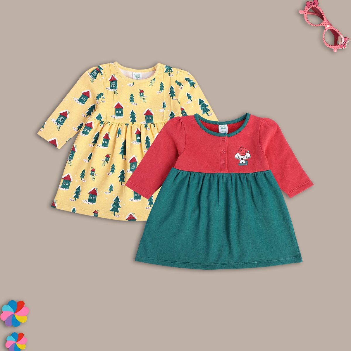 Girls Multicolor Pack Of 2 Dress