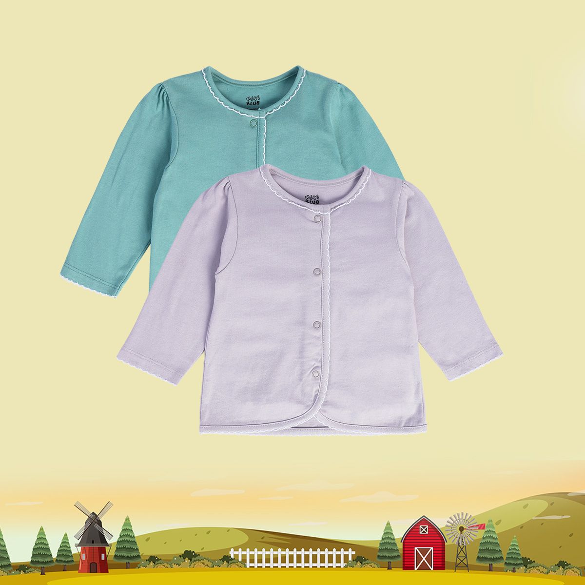 Girls Multicolor Pack Of 2 Front Open Vest