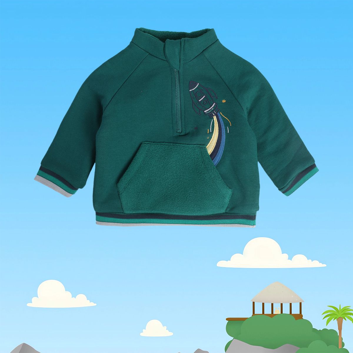 Boys Green Pack Of 1 Sweat Shirt