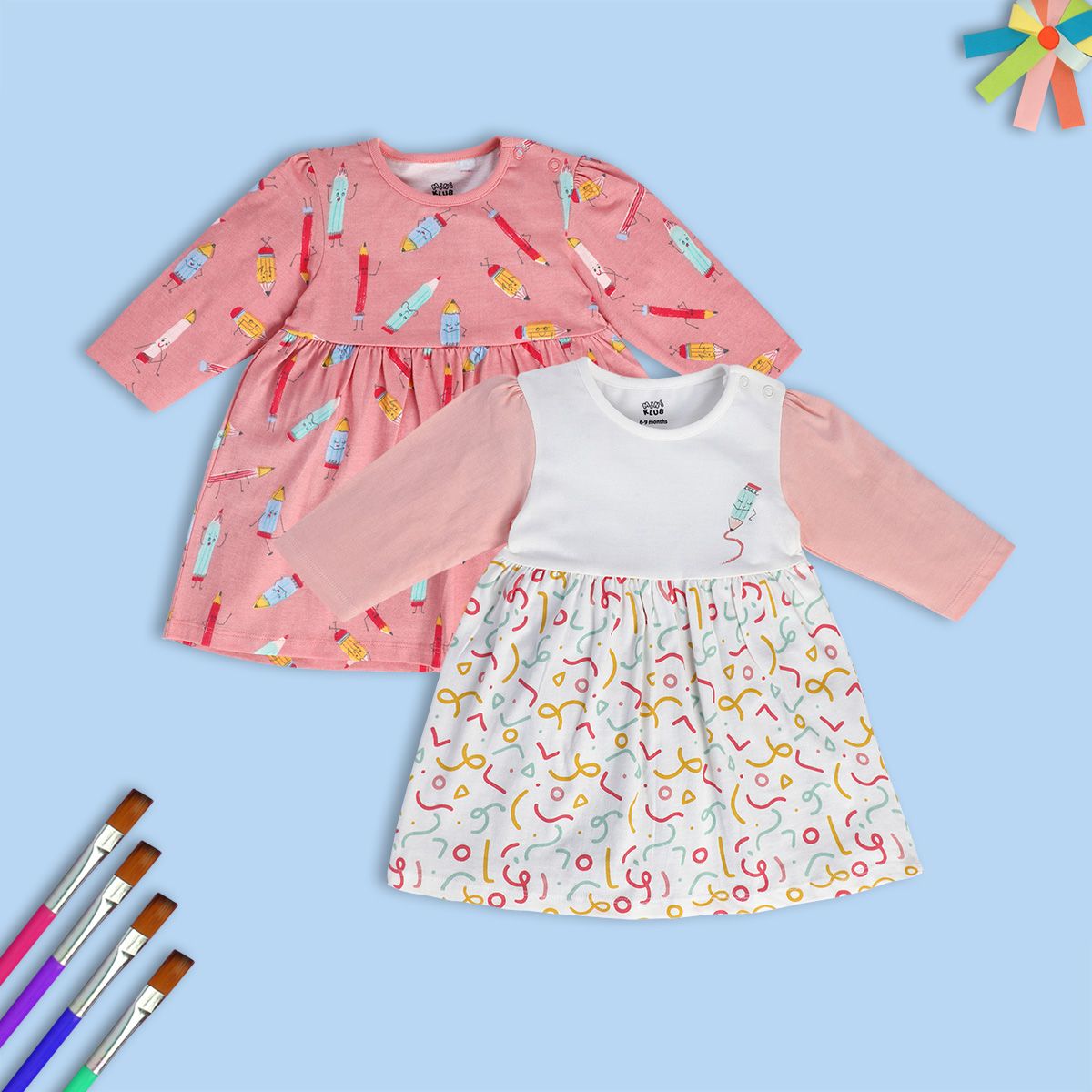 Girls Multicolor Pack Of 2 Dress
