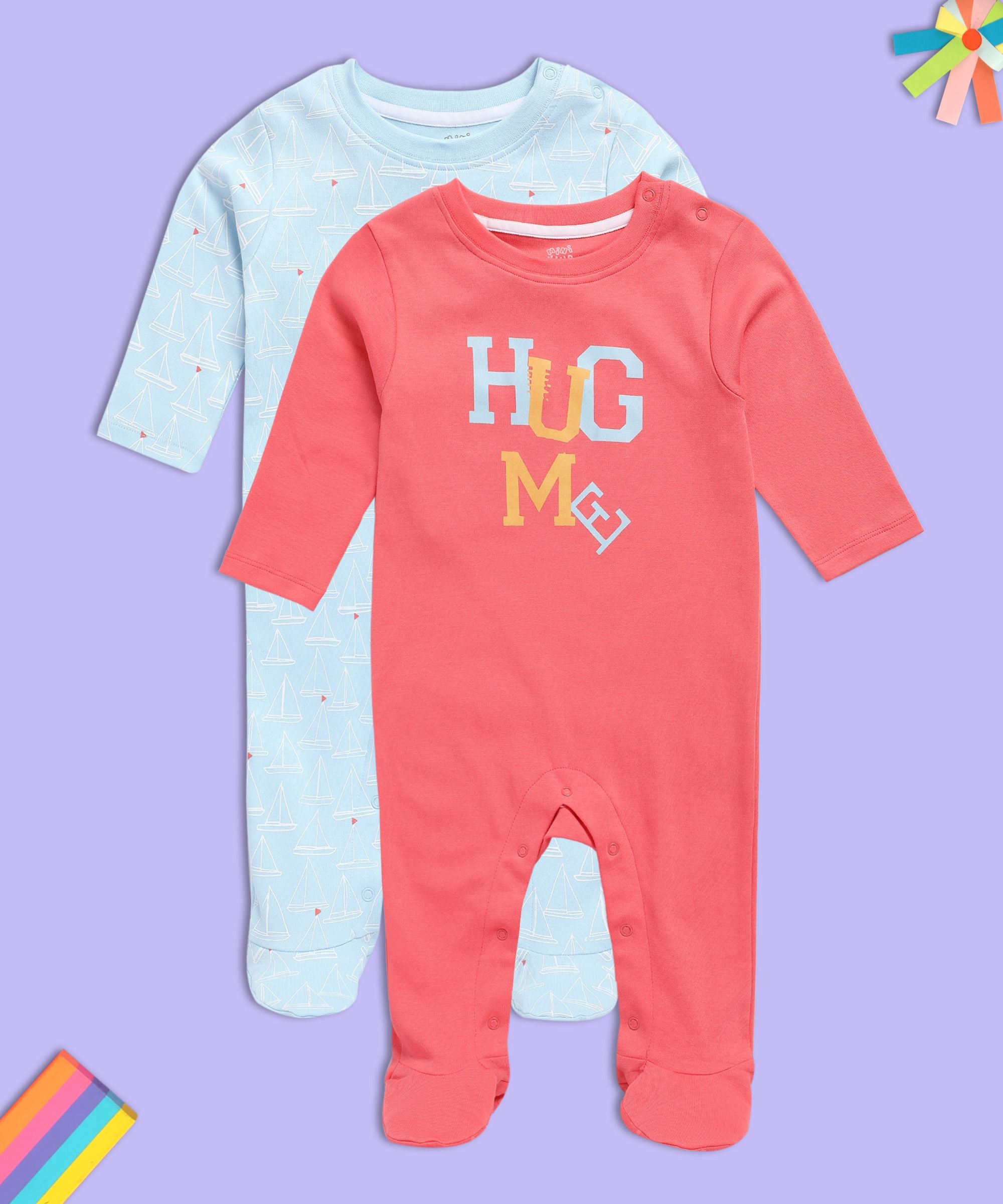 Boys Multicolor Pack Of 2 Sleep Suit