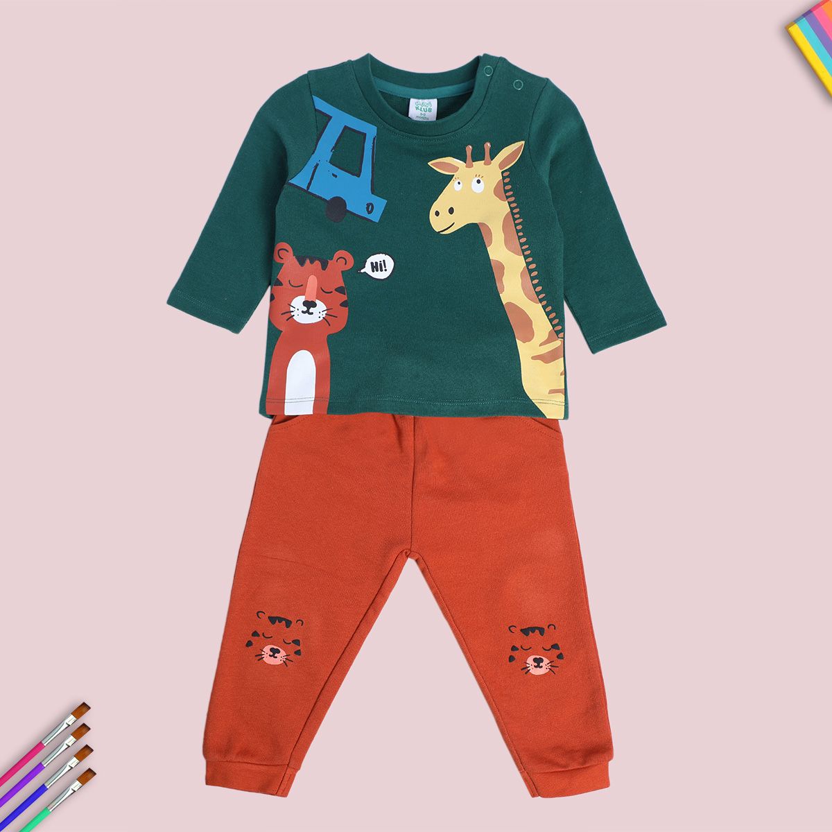 Boys Multicolor Pack Of 2 Top And Bottom
