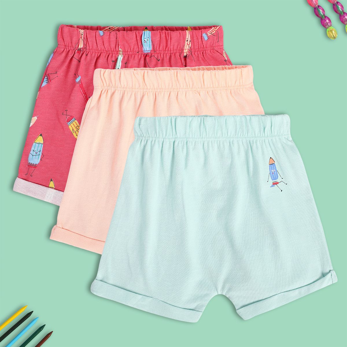 Girls Green Shorts