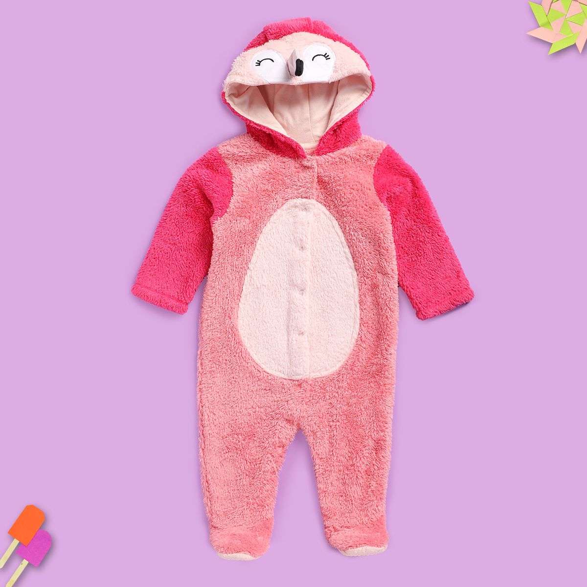 Girls Pink Pack Of 1 Sleep Suit