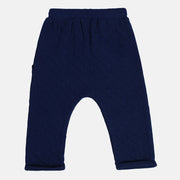 Boys Cotton Solid Knit Bottom - Navy Blue